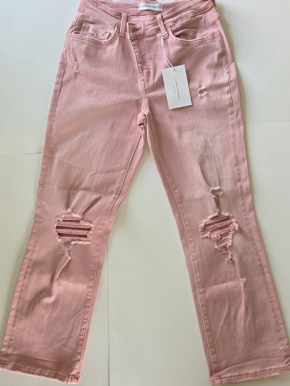 NWT Flying Monkey High Rise Denim Crossover V Waist Dusty Rose WesternBoho Jeans